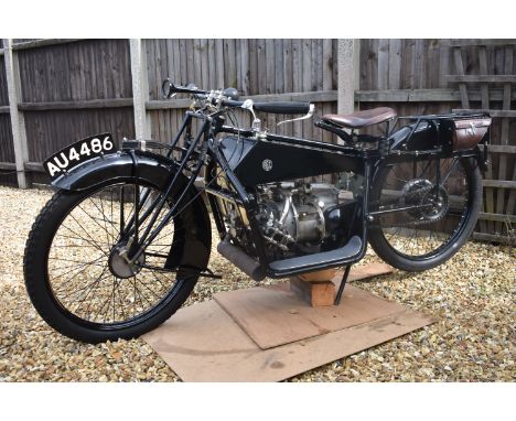 A 1920 ABC 398cc, registration number AU 4486, frame number 1849, engine number, 1771, black. The Granville Bradshaw advanced