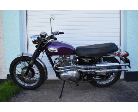 A 1970 Triumph T100C Trophy, registration number KRK 321H, frame number T100C-3643, engine number T100C-3643, Jacaranda purpl