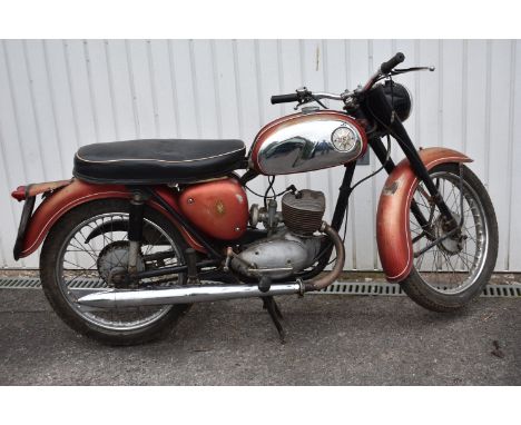 A 1966 BSA Bantam D14 Super project, registration number HYA 92D, frame number DY1774, engine number GDYT1774, red. This BSA 