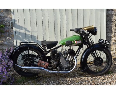 EXTRA LOT: A 1928 BSA Sloper 500cc, registration number SV 6391, frame number P6666, engine number XS842, green/black. SV 639