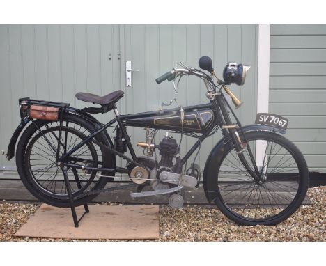 A 1919 Calthorpe JAP 292cc, registration number SV 7067, frame number E 3642, engine number U349, Black. New for 1919 the JAP