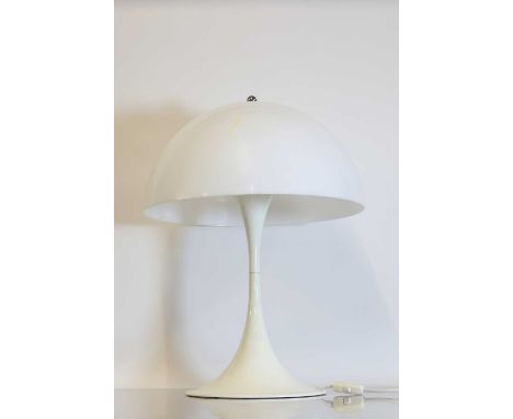 A Louis Poulsen 'Panthella' table lamp,1970s, designed by Verner Panton, the waisted stem with a semispherical reflector shad