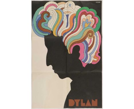 A Bob Dylan promotional poster, 1966, depicting Bob Dylan in profile, inscribed Dylan, designed by Milton Glaser,83.5cm x 55.