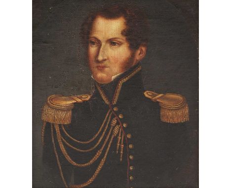 Continental School, 19th centuryPortrait of an officer, half-length, in dress uniformoil on canvas26.5 x 22cmCondition Report