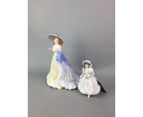 ROYAL WORCESTER FIGURE OF 'CHARLOTTE', 24cm high, along with a Royal Worcester figure of 'Lucy' and four Boehm 'Classic Momen