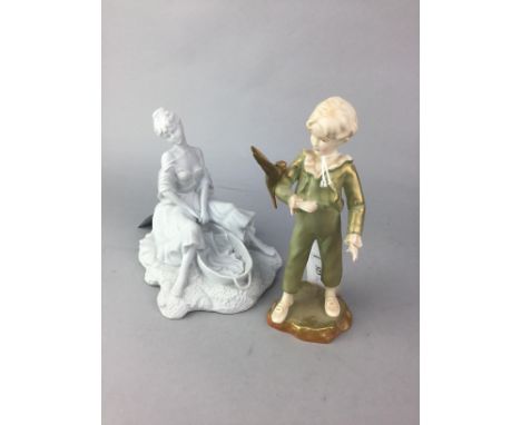ROYAL WORCESTER FIGURE OF 'PARAKEET', 17cm high, along with three other figures (4)