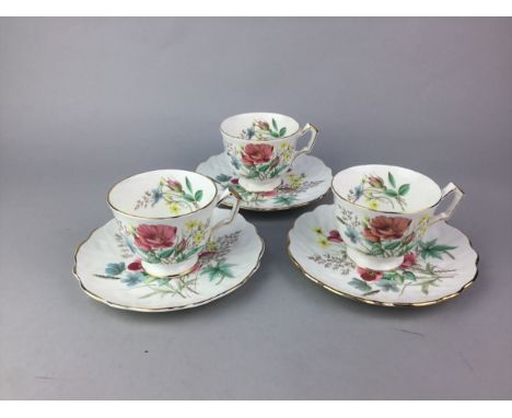 AYNSLEY FLORAL AND GILT PART TEA SERVICE, along with other part tea services, including Royal Worcester and Royal Doulton