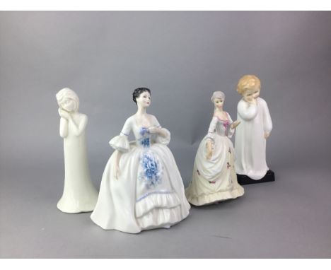 ROYAL DOULTON FIGURE OF 'KELLY', HN 2478, 19cm high, along with a Royal Doulton figure of 'Darling', HN 1319 and two Royal Wo
