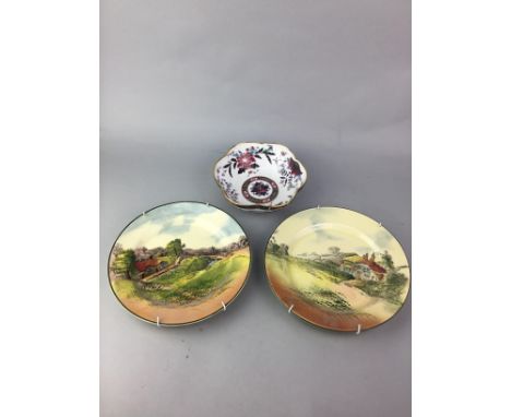 ROYAL WORCESTER 'PRINCE REGENT' BOWL, along with two Royal Doulton wall plates, a Royal Worcester pin dish, a Spode pin dish 