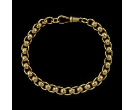 9ct gold roller ball link bracelet, Birmingham 1992Condition Report:Approx 13.65gm, length = 19cm, depth = 0.60cm, some wear 