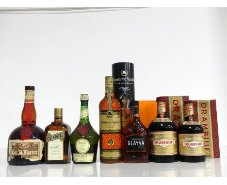 1 1.5 litre bt Grand Marnier Cordon Rouge bs, torn label 1 70-cl bt Cointreau 40% 1 70-cl bt Dom Bénédictine 40% bs 1 litre b