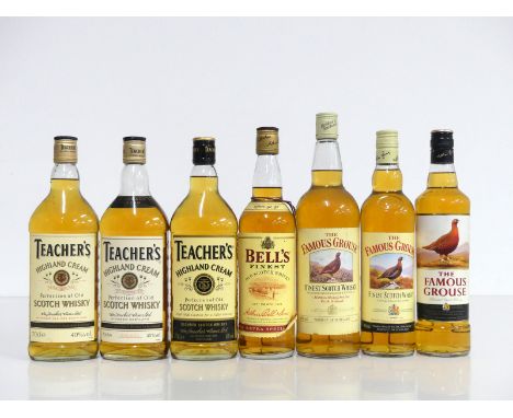 3 70-cl bts Teachers Highland Cream Scotch Whisky 40% 1 70-cl bt Bells Finest Extra Special Old Scotch Whisky 40% 1 litre bt 