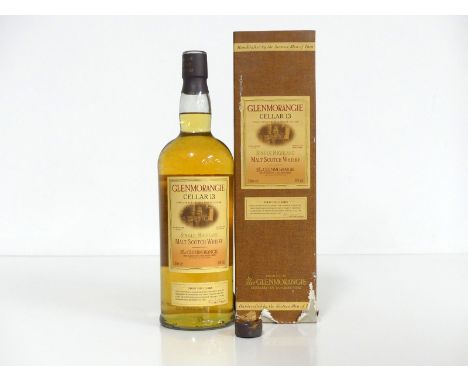 1 litre bt Glenmorangie Cellar 13 First Fill Casks Single Highland Malt Scotch Whisky 43% capsule and cork broken upon openin