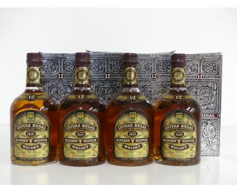 4 26 2/3 fl oz bts Chivas Regal 12 YO Blended Scotch Whisky 75° proof believed 1970's bottling oc (6 bts) ind oc's