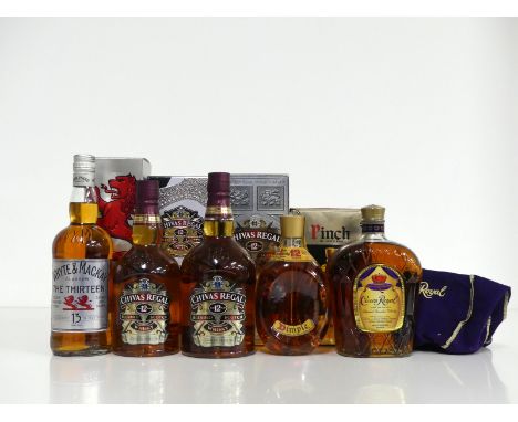 1 70-cl bt Whyte &amp; Mackay The Thirteen 40% oc 1 70-cl bt Chivas Regal 12YO Whisky 40% original tin 1 litre bt Chivas Rega