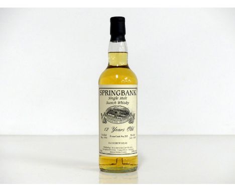 1 70-cl bt Springbank 12YO Single Malt Scotch Whisky Distilled May 1993, bottled July 2005 - From Cask N° 215, 54%, Private B