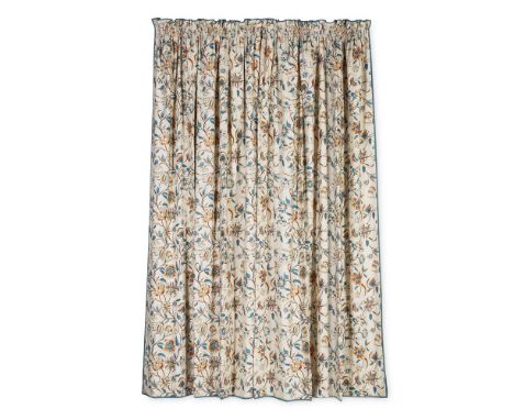 A PAIR OF ROSA BERNAL 'SANTANDER' FABRIC CURTAINS BY SIBYL COLEFAX & JOHN FOWLER  275cm long, 165cm wide  Condition Report:  
