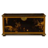 A BRASS MOUNTED GILT AND BLACK LACQUER COFFER JAPANESE, LATE 18TH/EARLY 19TH CENTURY