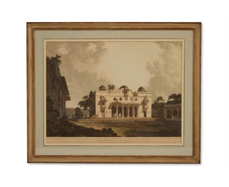 THOMAS (BRITISH 1749-1840) AND WILLIAM (BRITISH 1769-1837) DANIELL VIEW OF MUTURA ON THE RIVER JUMNA; AND THE RUINS IN ROTAS 