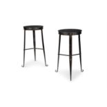 A PAIR OF STEEL OCCASIONAL TABLES, MODERN