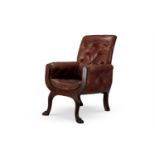 A MAHOGANY LIBRARY CHAIR, ENGLISH, MID 19TH CENTURY