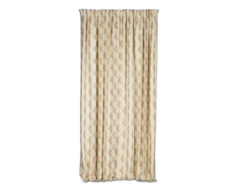 A PAIR OF ROSA BERNAL 'RAMUS' FABRIC CURTAINS BY SIBYL COLEFAX & JOHN FOWLER  320cm long, 135cm wide  Together with two Roman