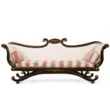 A REGENCY BRASS-MOUNTED DARK BRONZE PAINTED SOFA, EARLY 19TH CENTURY