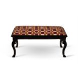 AN EBONISED STOOL, ENGLISH, 19TH CENTURY