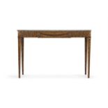 A WALNUT AND GREY MARBLE SIDE TABLE, SWEDISH, MID 20TH CENTURY
