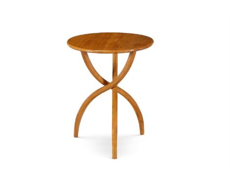 A CHERRYWOOD CIRCULAR TRIPOD TABLE MODERN 68cm high, 55cm diameter     Condition Report:  Some light signs of use in a domest