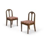 A PAIR OF GRAINED OAK GOTHIC SIDE CHAIRS, ENGLISH, MID 19TH CENTURY