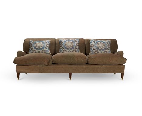 A HOWARD CHAIRS LTD 'BRIDGEWATER' PATTERN SOFA IN GUINEVERE FABRIC  UPHOLSTERED BY SIBYL COLEFAX & JOHN FOWLER  Howard Chairs