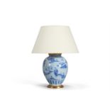 A DELFT BLUE AND WHITE VASE IN THE TRANSITIONAL STYLE, POSSIBLY DUTCH OR NORTH GERMAN, 18TH CENTURY