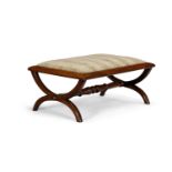 Y A ROSEWOOD X-FRAME STOOL, ENGLISH, MID 19TH CENTURY