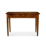 A FRUITWOOD, WALNUT AND MARQUETRY INLAID SIDE TABLE, ITALIAN, LATE 18TH CENTURY