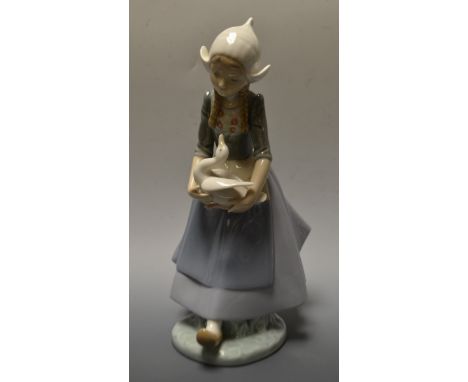 A  Lladro figure, Dutch girl holding a goose