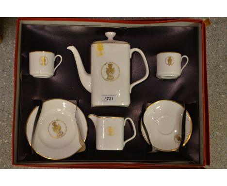 A Royal Dolton The University of Manchester Owens Park graduation July 1972, coffee set for two including coffee pot, cream j