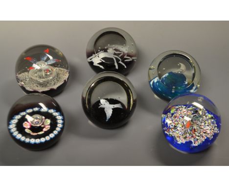 Paperweights - a Caithness limited edition first moon 1469/3000, Sagittarius 408/3000, Muriad Snowdrop, Aqula 723/3000, Mouri