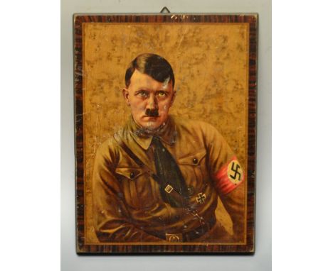 Nazism - a Kampfzeit period chromolithograph portrait of Adolf Hitler, 28.5cm x x22cm