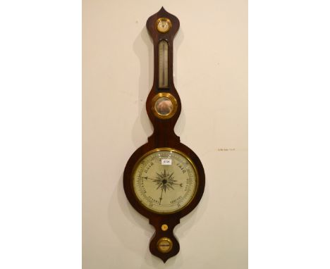 A 'Victorian' rosewood onion top barometer