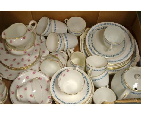 Teaware - a part Shelley China tea service, pattern no. H. 10816/5, comprising teapot, teapot stand, cups, plates, etc; an Ay