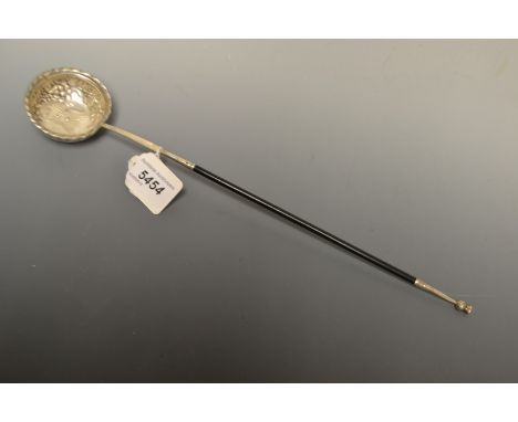 A Georgian silver punch ladle, Scottish thistle finial