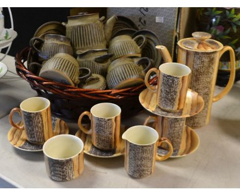 Ceramics - A Price Kensington coffee set for four c.1960`s ; a Tremar studio pottery tea service for six 