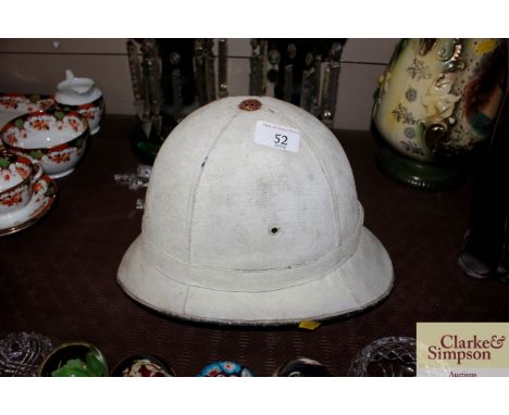 A vintage pith helmet 