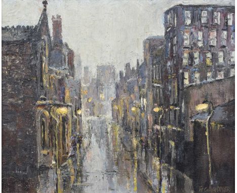 Reg Gardner (British 1948-) "Pollard Street East, Ancoats" Signed, oil on board.24.5cm x 29.5cm (9.75in x 11.75in)Artists’ Re