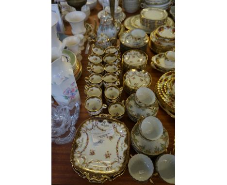 A 19th Century Davenport floral and gilt decorated tea service together with a Japanese eggshell porcelain tea service.