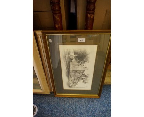 A Marc Grimshaw pencil signed limited edition print of St John Street Manchester, and a further print.