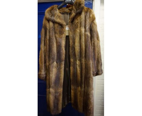 A Jules Van Hove three quarter-length mink coat, circa 1970s, the brown toned mink coat with wide collar and full length slee