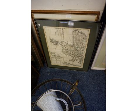 A vintage print of the north part of Scotland and a Geldart print of the Houses of Parliament.