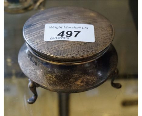 A Birmingham hallmarked silver dressing table box, having engine turned decoration. 